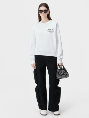 Amiri Arts District Crew Felpe Donna Bianche | 205681-ENF