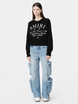 Amiri Arts District Crew Maglieria Donna Nere | 541308-PTG