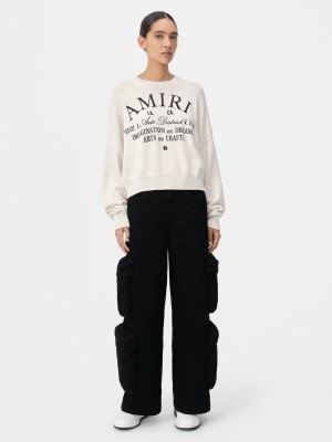 Amiri Arts District Crew Maglieria Donna Bianche | 459682-CIE