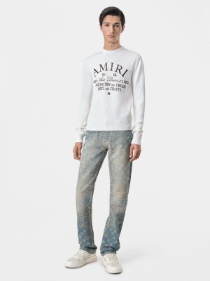 Amiri Arts District Crewneck Maglieria Uomo Alabaster | 758394-EPF