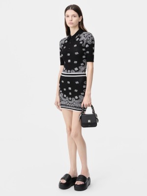 Amiri Bandana Polo Camicie Donna Nere | 132749-KFW