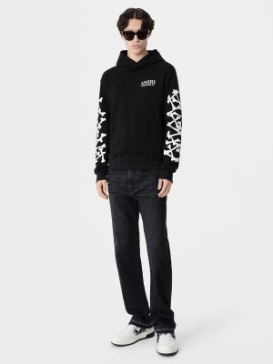 Amiri Bones Stacked Hoodie Felpe Uomo Nere | 298541-THR