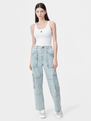 Amiri Cargo Loose Denim Donna Indaco Chiaro | 173029-POM