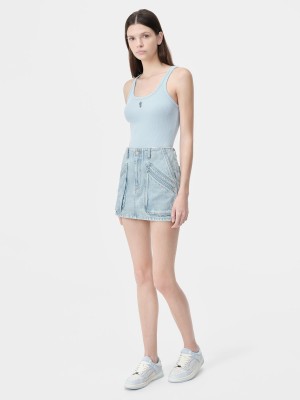 Amiri Cargo Skirt Denim Donna Indaco Chiaro | 294708-UCS