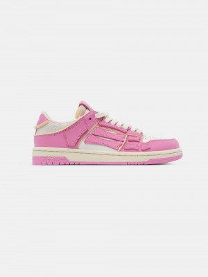 Amiri Collegiate Skel-top Low Sneakers Donna Fucsia Rosa Bianche | 475629-SMQ