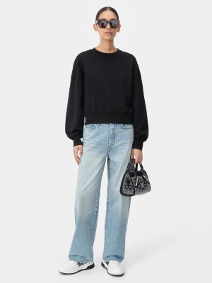 Amiri Embroidered Crew Magliette Donna Nere | 751028-WHO