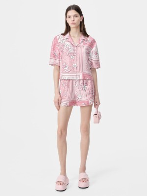 Amiri Floral Bandana Boxer Short Pantaloncini Donna Rosa | 496531-PUJ