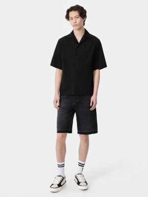 Amiri Ma Bandana Linen Camp Shirt Camicie Uomo Nere | 019635-UDL