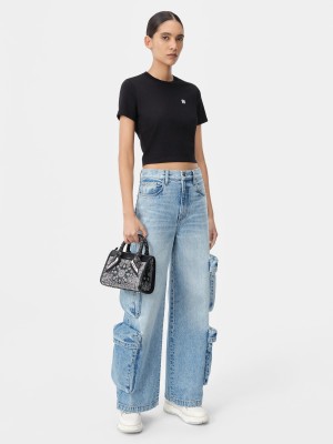 Amiri Ma Embroidered Baby Tee Magliette Donna Nere | 170926-CQB
