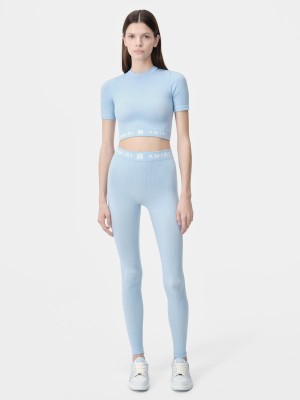 Amiri Ma Ribbed Seamless Legging Abbigliamento Sportivo Donna Cerulean | 265108-XWU