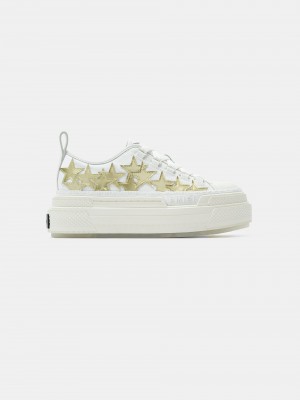 Amiri Metallic Platform Stars Court Sneakers Donna Bianche Oro | 542730-THI