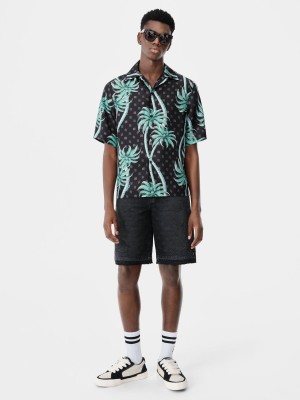 Amiri Palm Bowling Shirt Camicie Uomo Nere | 546928-VWO