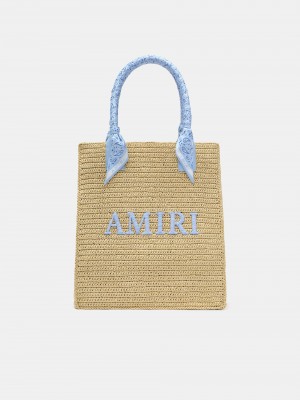 Amiri Raffia Tote Borse Uomo Blu | 536894-ZAP