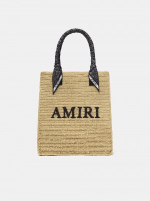 Amiri Raffia Tote Borse Uomo Nere | 785203-QOG