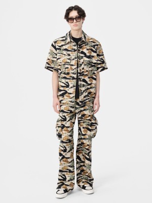 Amiri Repeat Palm Camp Shirt Denim Uomo Mojave Desert | 480613-SCN