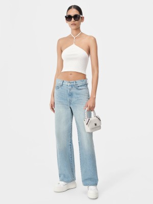 Amiri Stacked Halter Top Maglieria Donna Alabaster | 210735-SRU